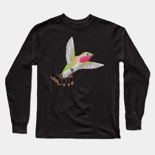 Hummingbird - Pink Long Sleeve T-Shirt by Pet & Nature Lovers